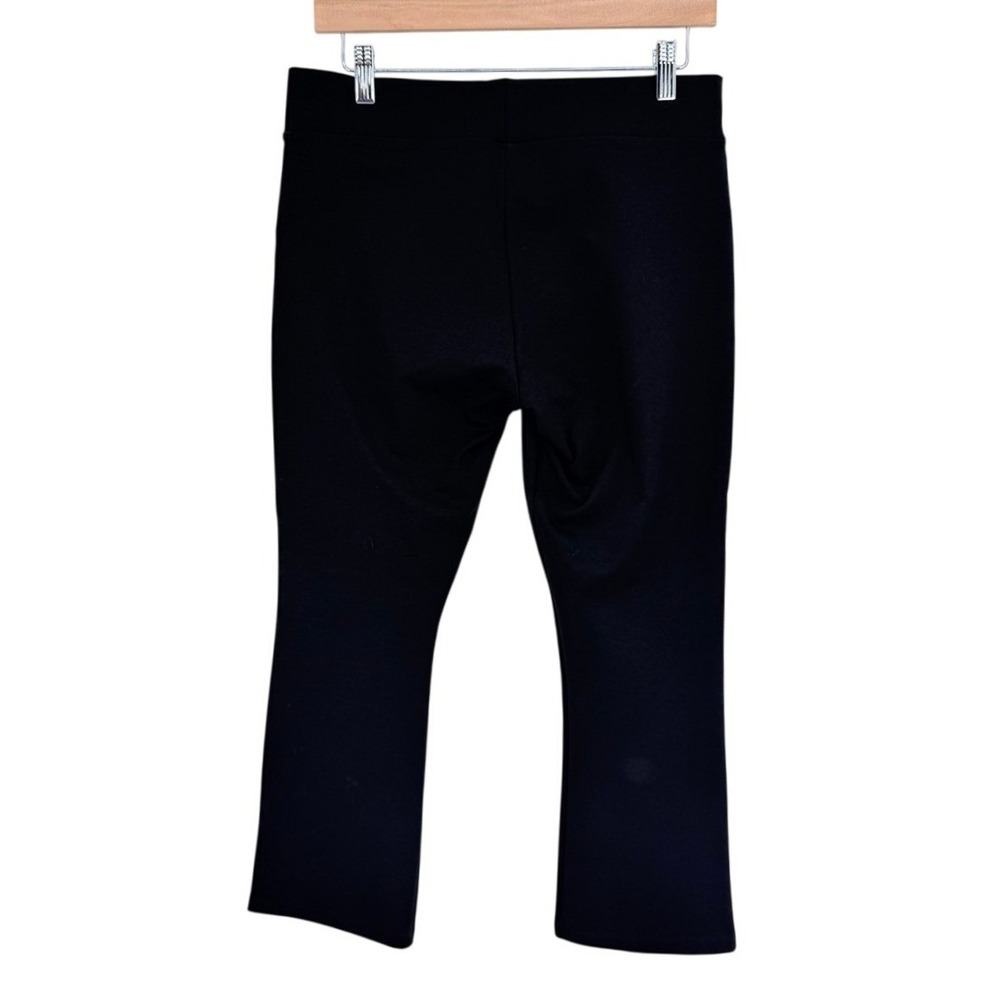 American Giant Womens Size 10 Ponte Kick Flare Pant Black Knit Slit Hem Minimal - Picture 8 of 13